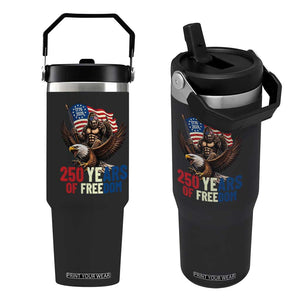 Funny Patriotic Bigfoot Flip Straw Tumbler 250 Years Of American Freedom TS12 One Size: 30 oz Black Print Your Wear