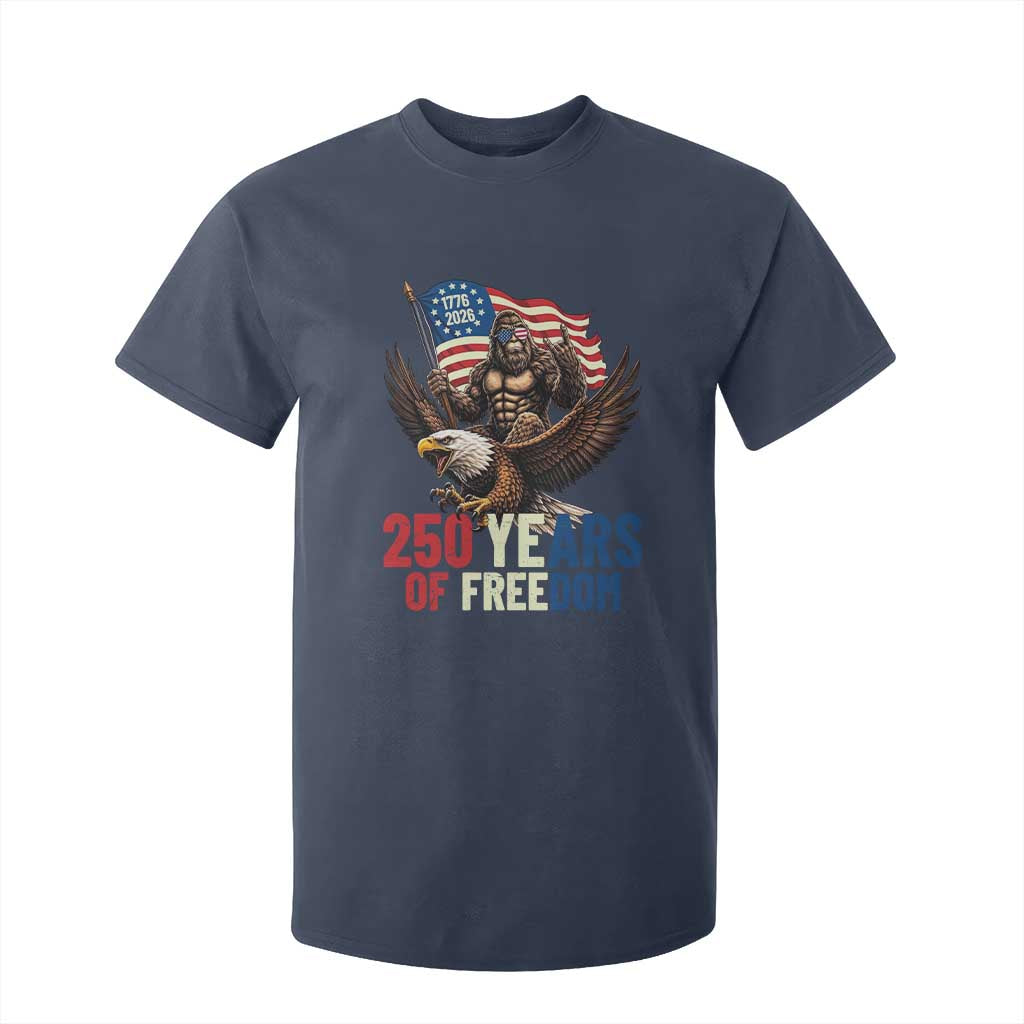 Funny Patriotic Bigfoot T Shirt For Kid 250 Years Of American Freedom TS12 Navy Print Your Wear