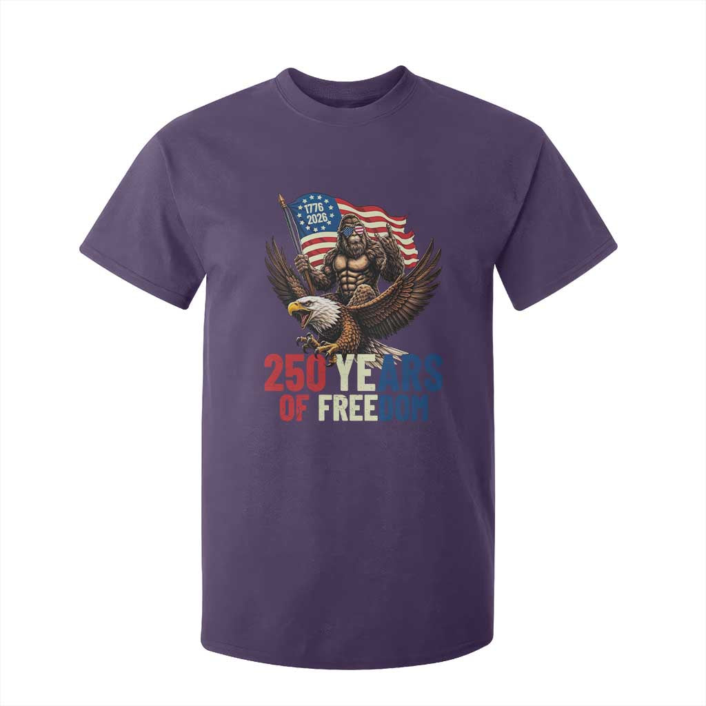 Funny Patriotic Bigfoot T Shirt For Kid 250 Years Of American Freedom TS12 Purple Print Your Wear