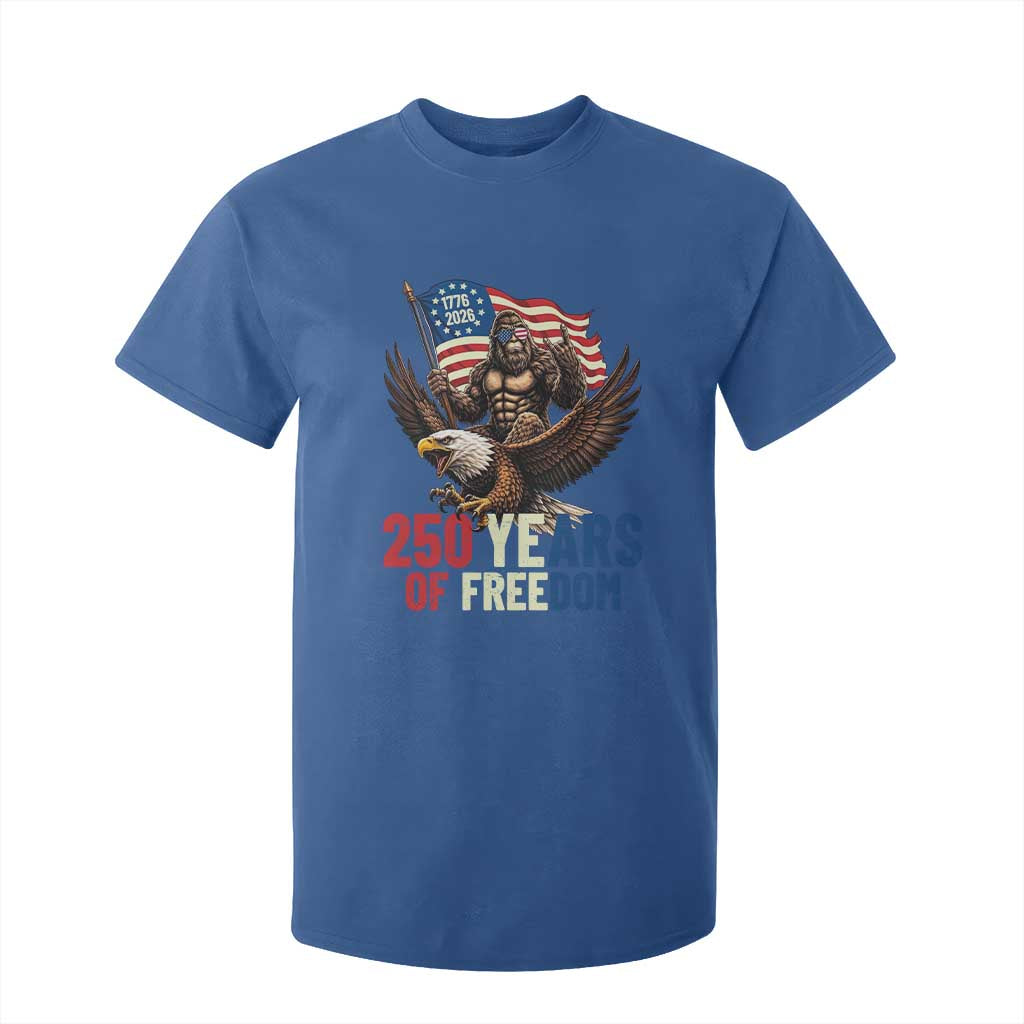 Funny Patriotic Bigfoot T Shirt For Kid 250 Years Of American Freedom TS12 Royal Blue Print Your Wear