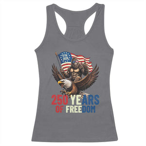 Funny Patriotic Bigfoot Racerback Tank Top 250 Years Of American Freedom TS12 Charcoal Print Your Wear