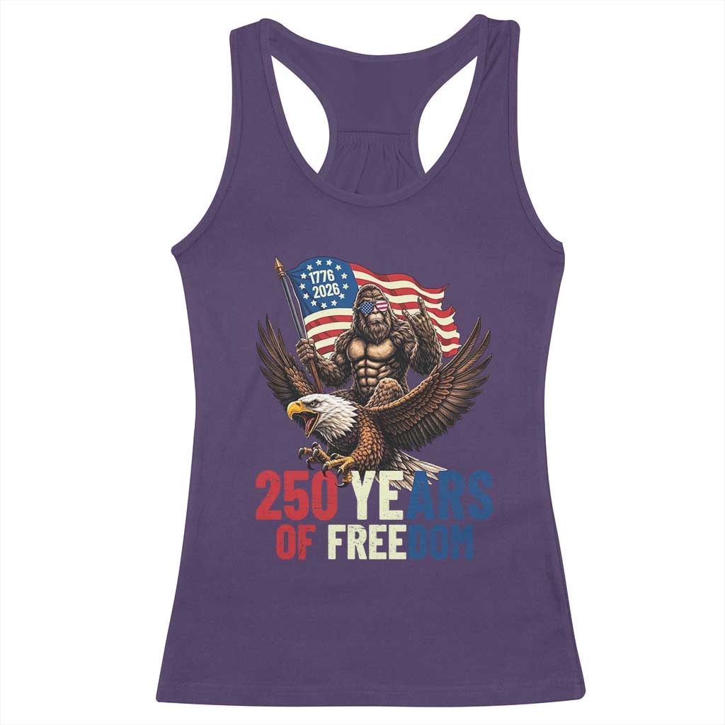 Funny Patriotic Bigfoot Racerback Tank Top 250 Years Of American Freedom TS12 Purple Print Your Wear