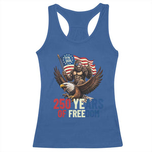 Funny Patriotic Bigfoot Racerback Tank Top 250 Years Of American Freedom TS12 Royal Blue Print Your Wear
