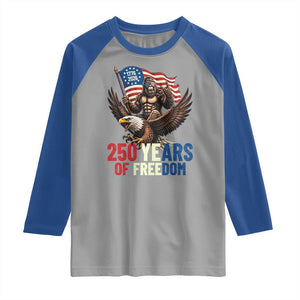 Funny Patriotic Bigfoot Raglan Shirt 250 Years Of American Freedom TS12 Sport Gray Royal Print Your Wear