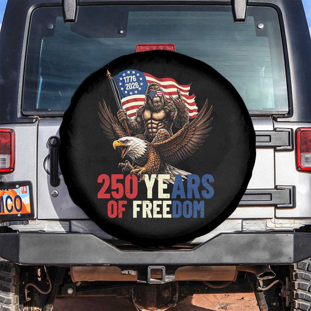 Funny Patriotic Bigfoot Spare Tire Cover 250 Years Of American Freedom TS12 No hole Black Print Your Wear