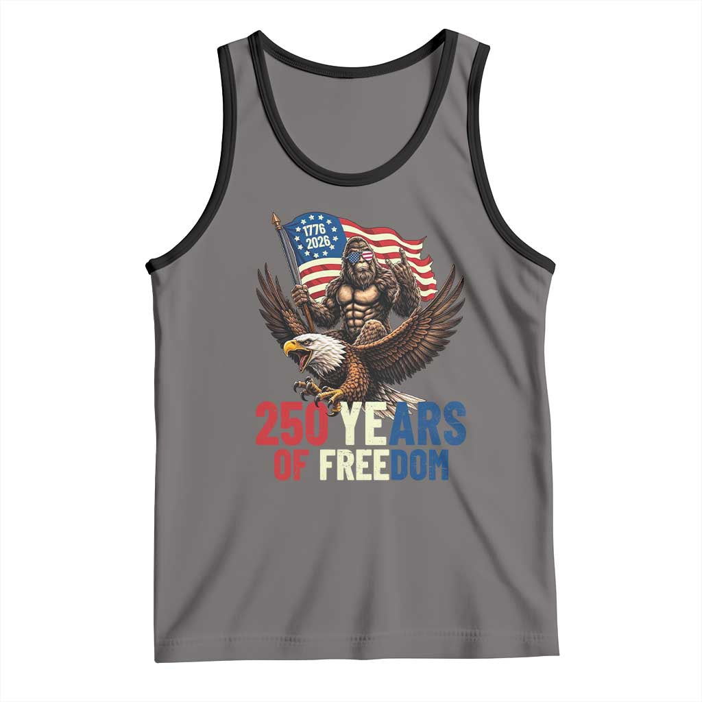 Funny Patriotic Bigfoot Tank Top 250 Years Of American Freedom TS12 Deep Heather Black Print Your Wear