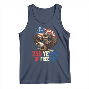 Funny Patriotic Bigfoot Tank Top 250 Years Of American Freedom TS12 Navy Print Your Wear