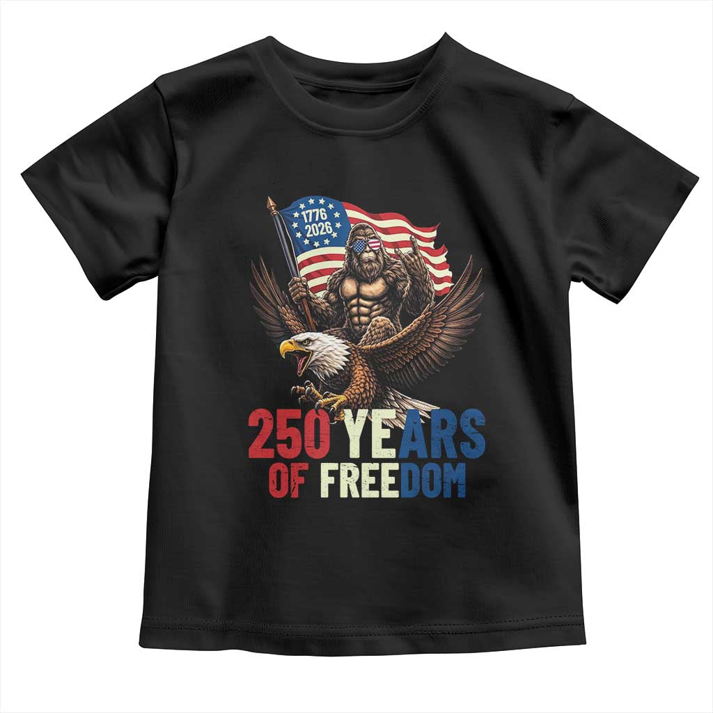 Funny Patriotic Bigfoot Toddler T Shirt 250 Years Of American Freedom TS12 Black Print Your Wear