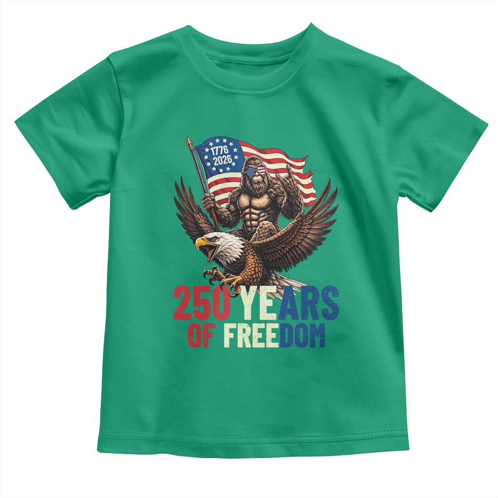 Funny Patriotic Bigfoot Toddler T Shirt 250 Years Of American Freedom TS12 Irish Green Print Your Wear