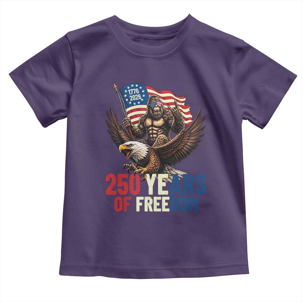 Funny Patriotic Bigfoot Toddler T Shirt 250 Years Of American Freedom TS12 Purple Print Your Wear