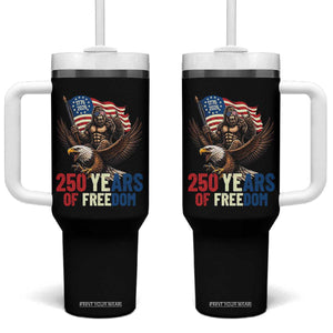 Funny Patriotic Bigfoot Tumbler With Handle 250 Years Of American Freedom TS12 One Size: 40 oz Black Print Your Wear