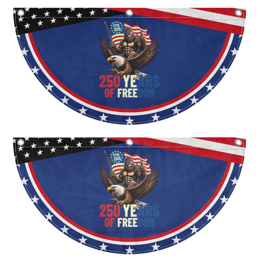 Funny Bigfoot Patriotic Fan Flag 250 Years Of American Freedom