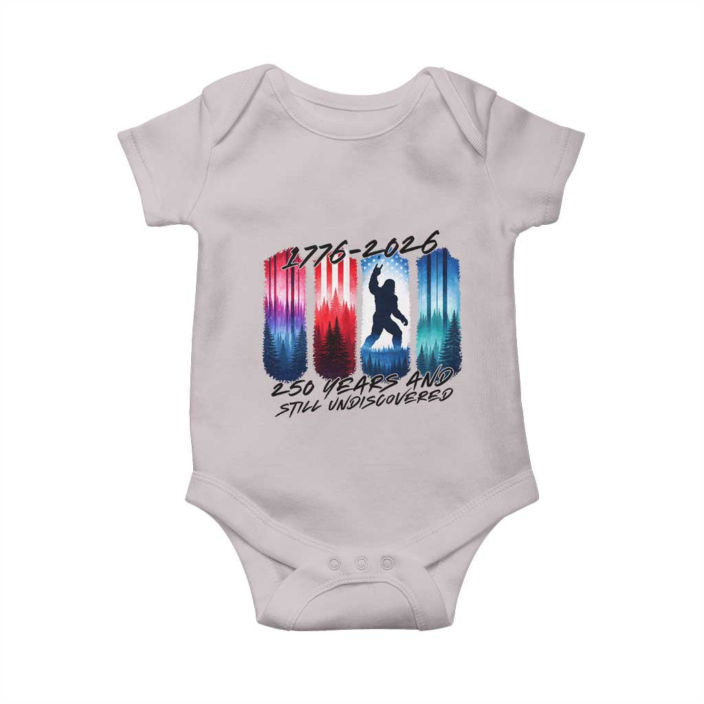 Funny Patriotic Bigfoot Baby Onesie 250 Years And Still Undiscovered TS12 Ice Gray Print Your Wear