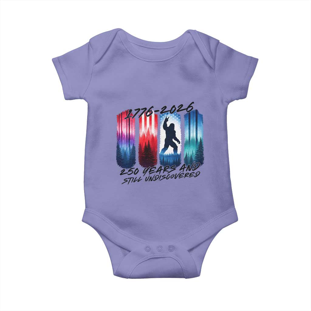 Funny Patriotic Bigfoot Baby Onesie 250 Years And Still Undiscovered TS12 Violet Print Your Wear