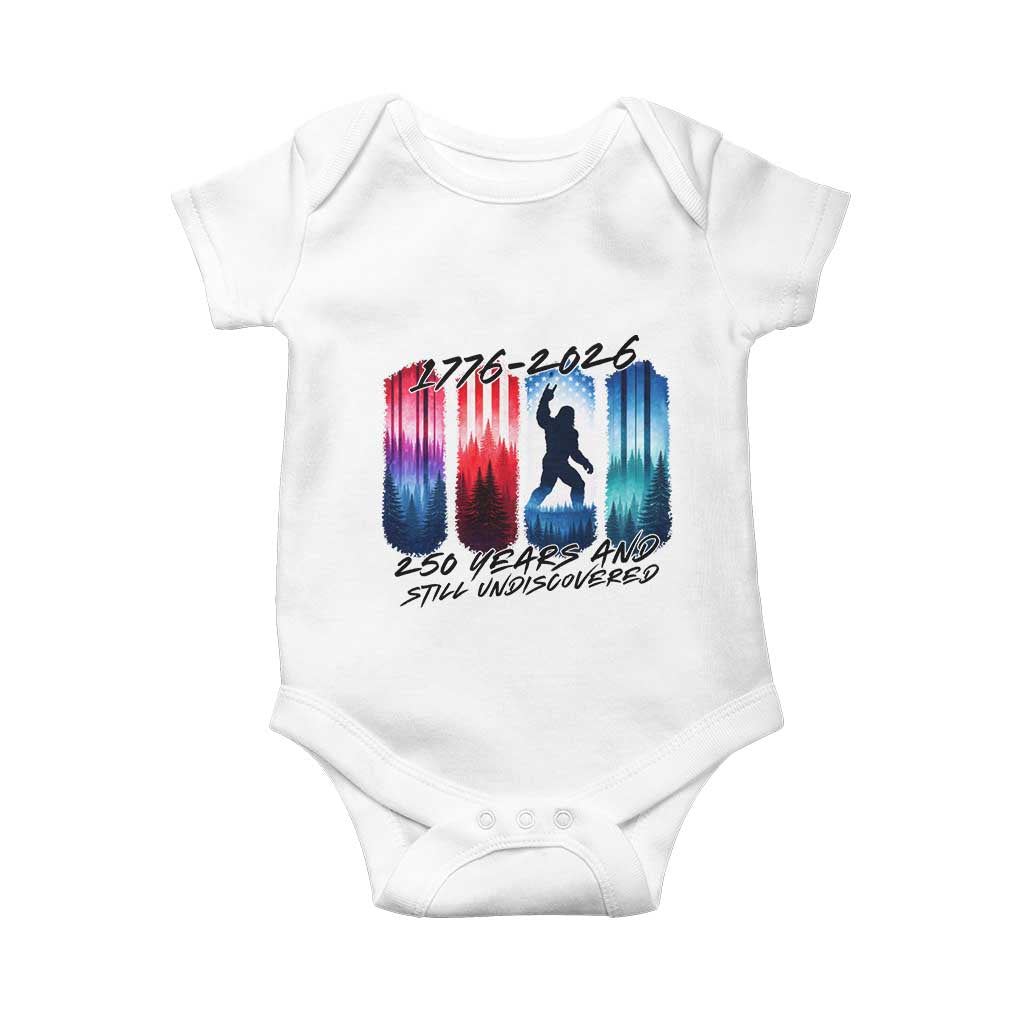 Funny Patriotic Bigfoot Baby Onesie 250 Years And Still Undiscovered TS12 White Print Your Wear