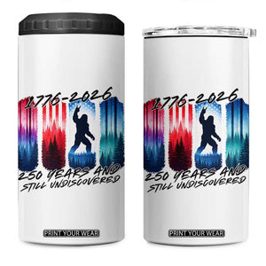 Funny Patriotic Bigfoot 4 in 1 Can Cooler Tumbler 250 Years And Still Undiscovered TS12 One Size: 16 oz White Print Your Wear