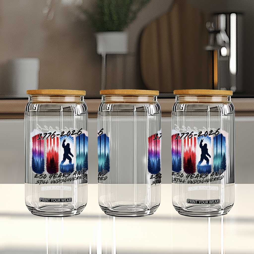 Funny Patriotic Bigfoot Glass Can 250 Years And Still Undiscovered TS12 Print Your Wear