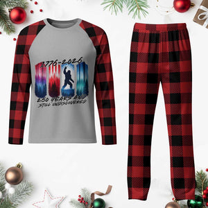 Funny Patriotic Bigfoot Plaid Pajama Set 250 Years And Still Undiscovered TS12 Buffalo Plaid Print Your Wear
