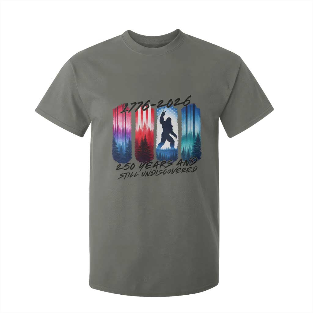 Funny Patriotic Bigfoot T Shirt For Kid 250 Years And Still Undiscovered TS12 Military Green Print Your Wear