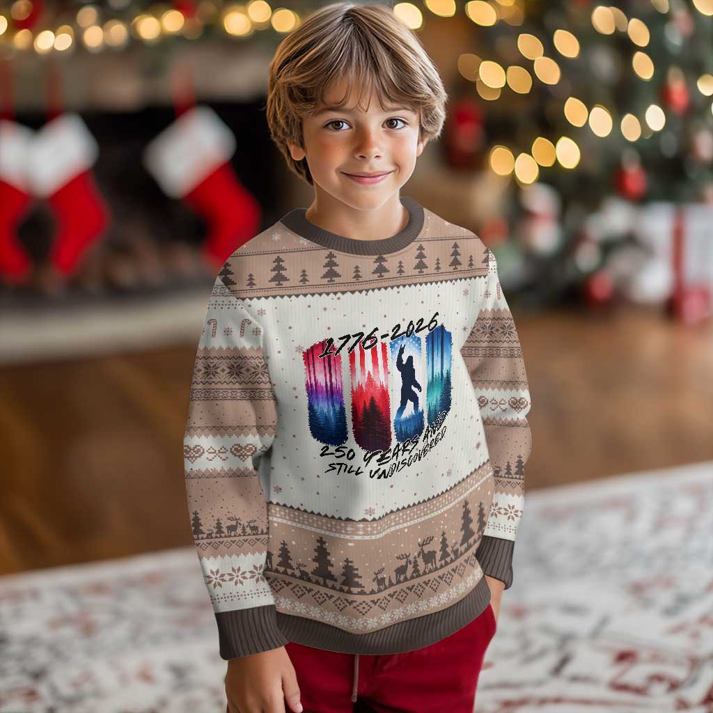Funny Patriotic Bigfoot Ugly Christmas Sweater 250 Years And Still Undiscovered TS12 Mocha Mousse Print Your Wear