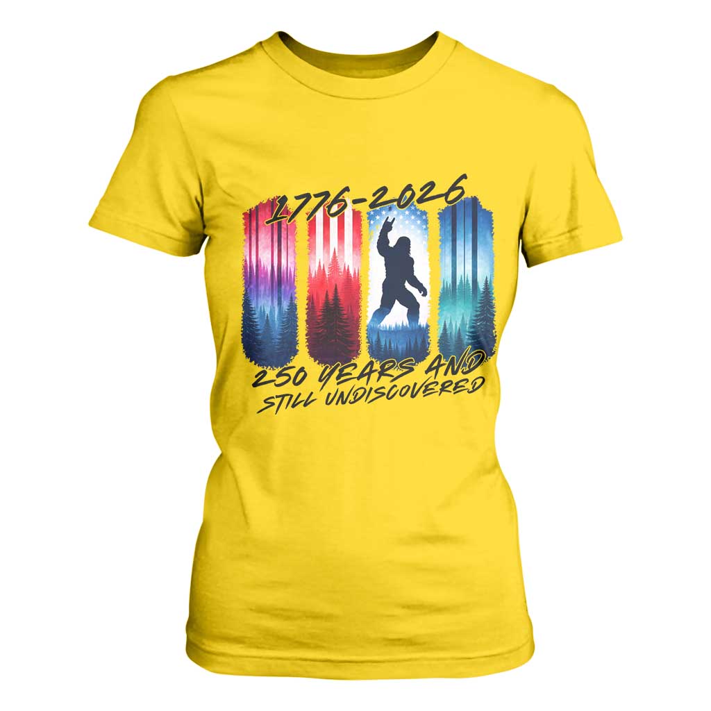 Funny Patriotic Bigfoot T Shirt For Women 250 Years And Still Undiscovered TS12 Daisy Print Your Wear