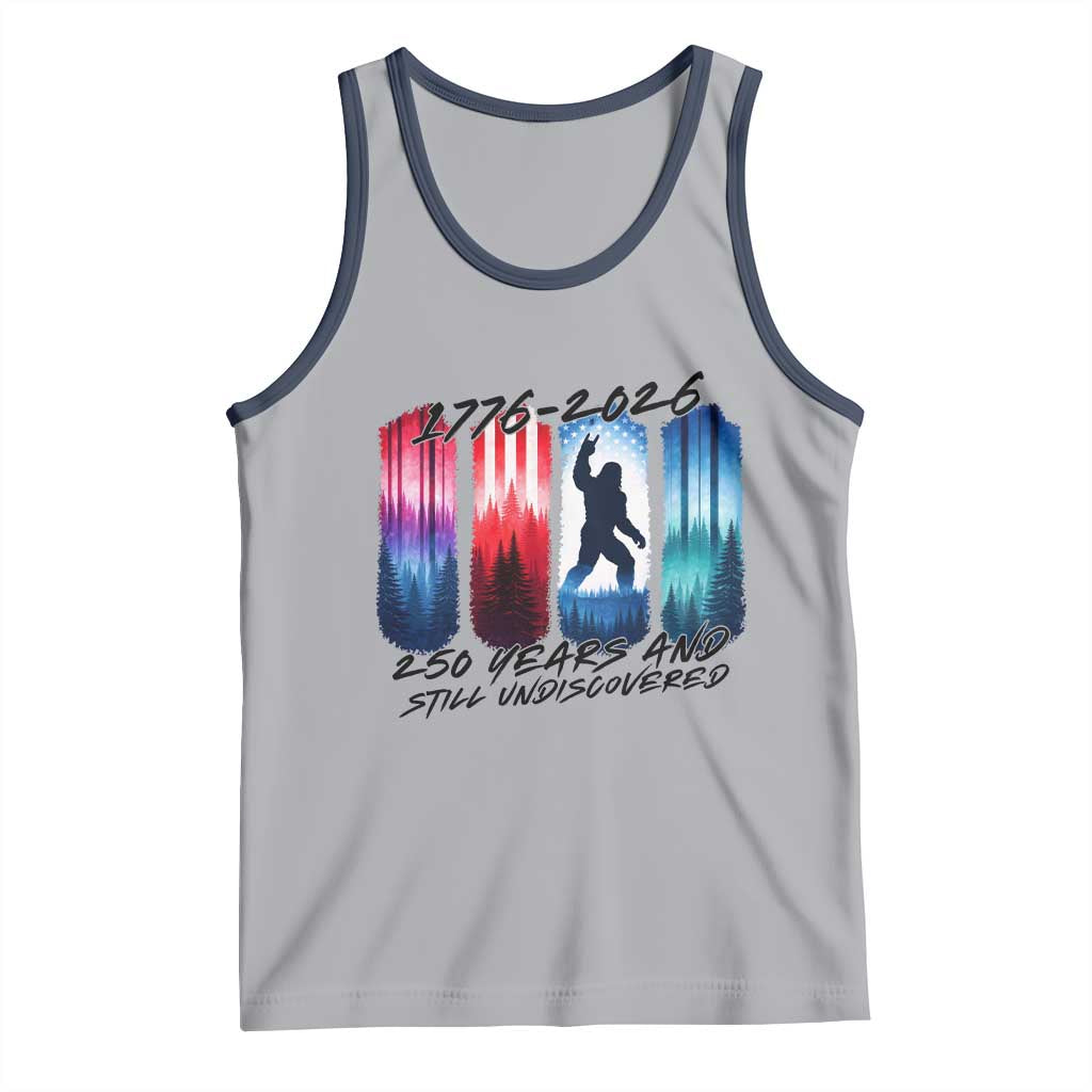 Funny Patriotic Bigfoot Tank Top 250 Years And Still Undiscovered TS12 Athletic Heather Navy Print Your Wear
