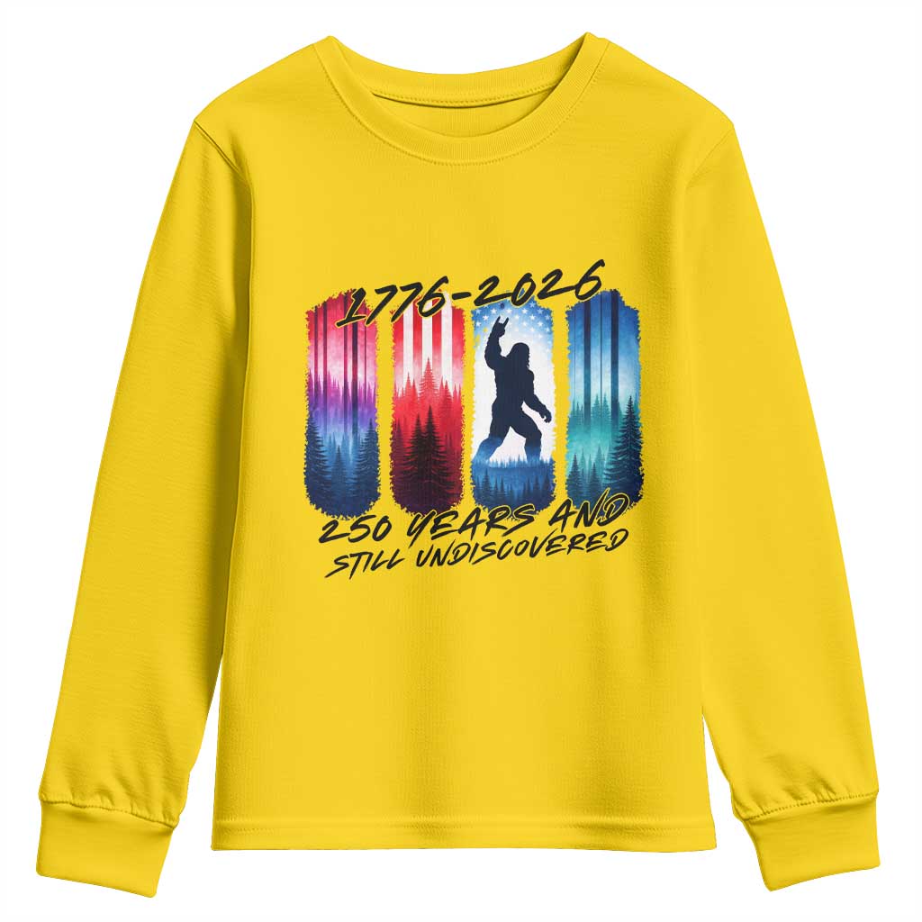 Funny Patriotic Bigfoot Youth Sweatshirt 250 Years And Still Undiscovered TS12 Daisy Print Your Wear