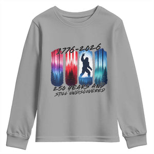Funny Patriotic Bigfoot Youth Sweatshirt 250 Years And Still Undiscovered TS12 Sport Gray Print Your Wear