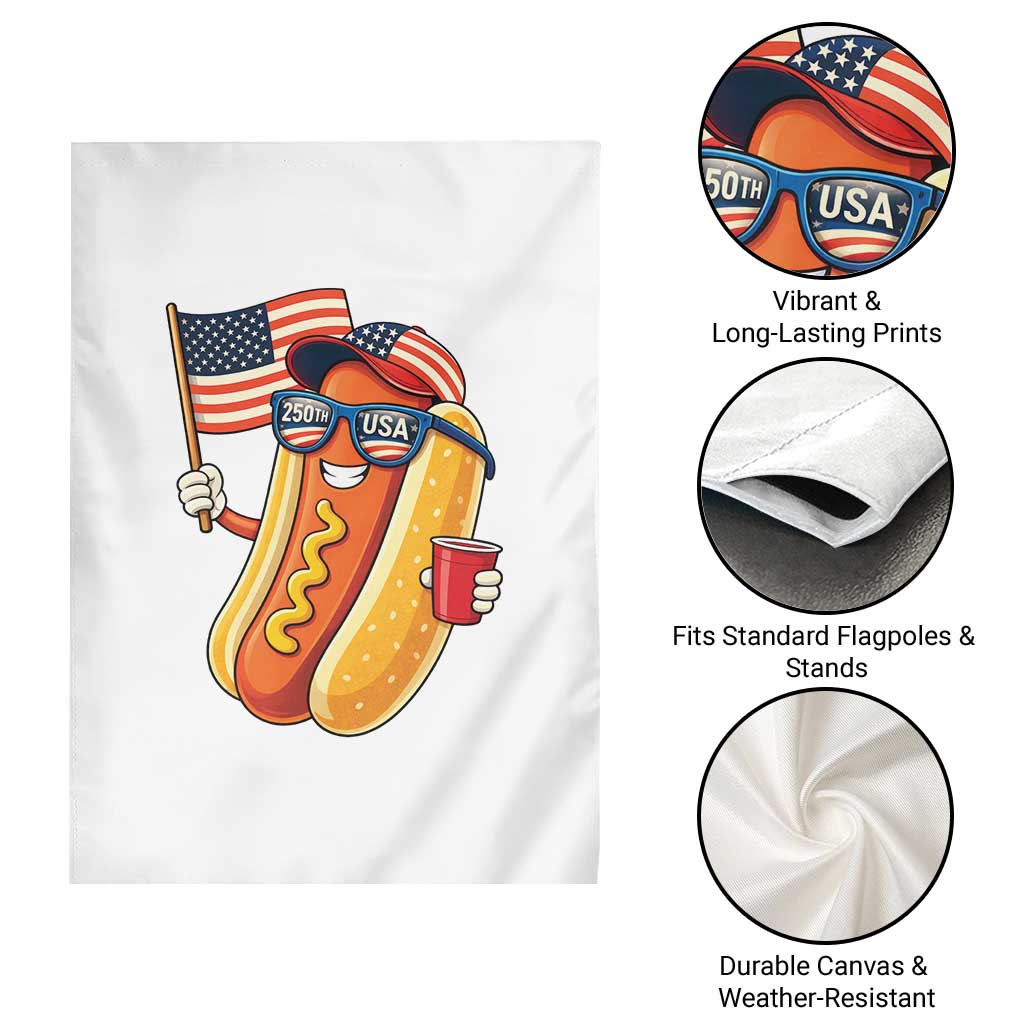 Funny Patriotic Hotdog Garden Flag USA 250th Anniversary TS12 Print Your Wear