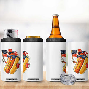 Funny Patriotic Hotdog 4 in 1 Can Cooler Tumbler USA 250th Anniversary TS12 Print Your Wear