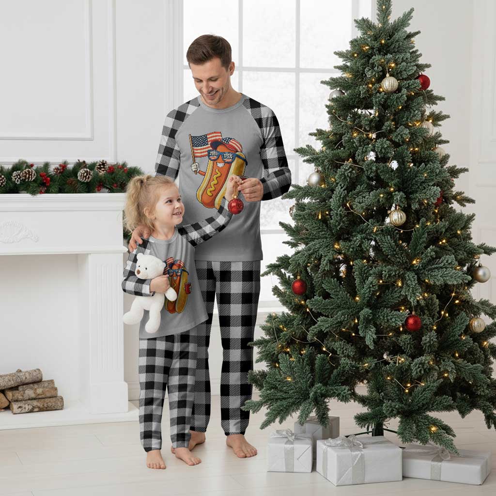 Funny Patriotic Hotdog Plaid Pajama Set USA 250th Anniversary TS12 White Plaid Print Your Wear