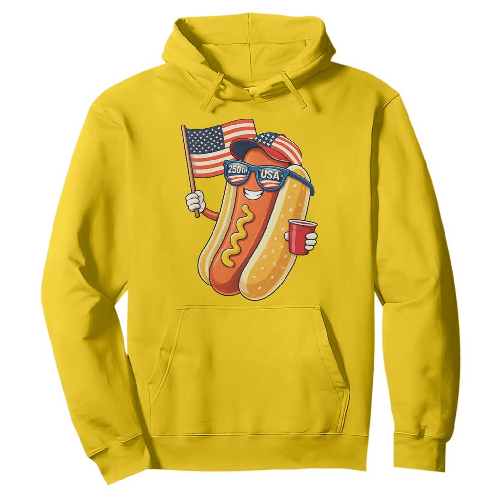 Funny Patriotic Hotdog Hoodie USA 250th Anniversary TS12 Daisy Print Your Wear