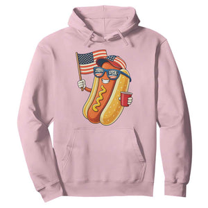 Funny Patriotic Hotdog Hoodie USA 250th Anniversary TS12 Light Pink Print Your Wear