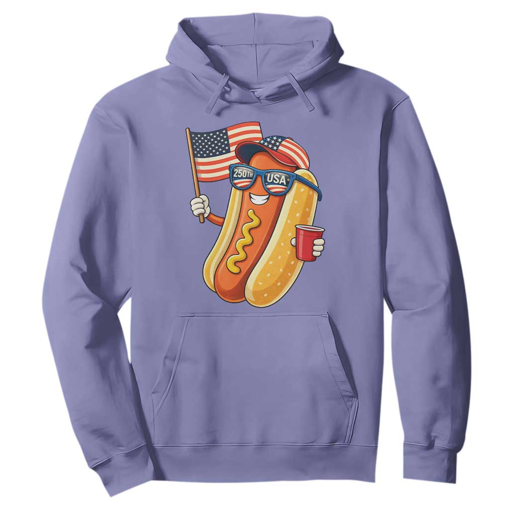 Funny Patriotic Hotdog Hoodie USA 250th Anniversary TS12 Violet Print Your Wear