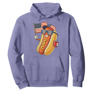 Funny Patriotic Hotdog Hoodie USA 250th Anniversary TS12 Violet Print Your Wear