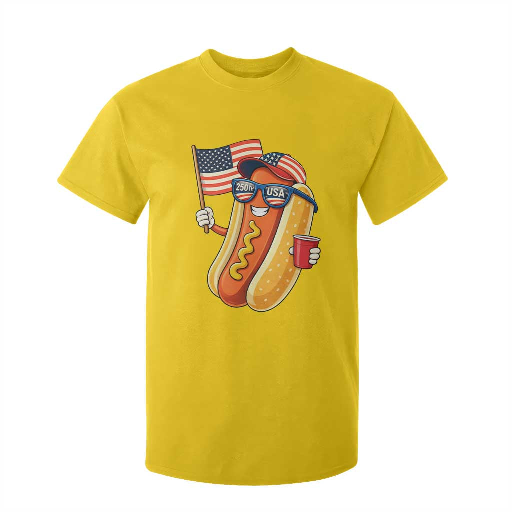 Funny Patriotic Hotdog T Shirt For Kid USA 250th Anniversary TS12 Daisy Print Your Wear