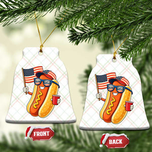 Funny Patriotic Hotdog Ceramic Ornament USA 250th Anniversary TS12 Print Your Wear