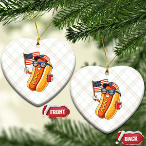 Funny Patriotic Hotdog Ceramic Ornament USA 250th Anniversary TS12 Print Your Wear