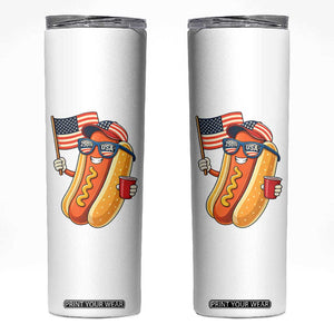 Funny Patriotic Hotdog Skinny Tumbler USA 250th Anniversary TS12 White Print Your Wear