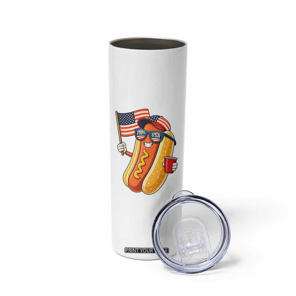 Funny Patriotic Hotdog Skinny Tumbler USA 250th Anniversary TS12 Print Your Wear