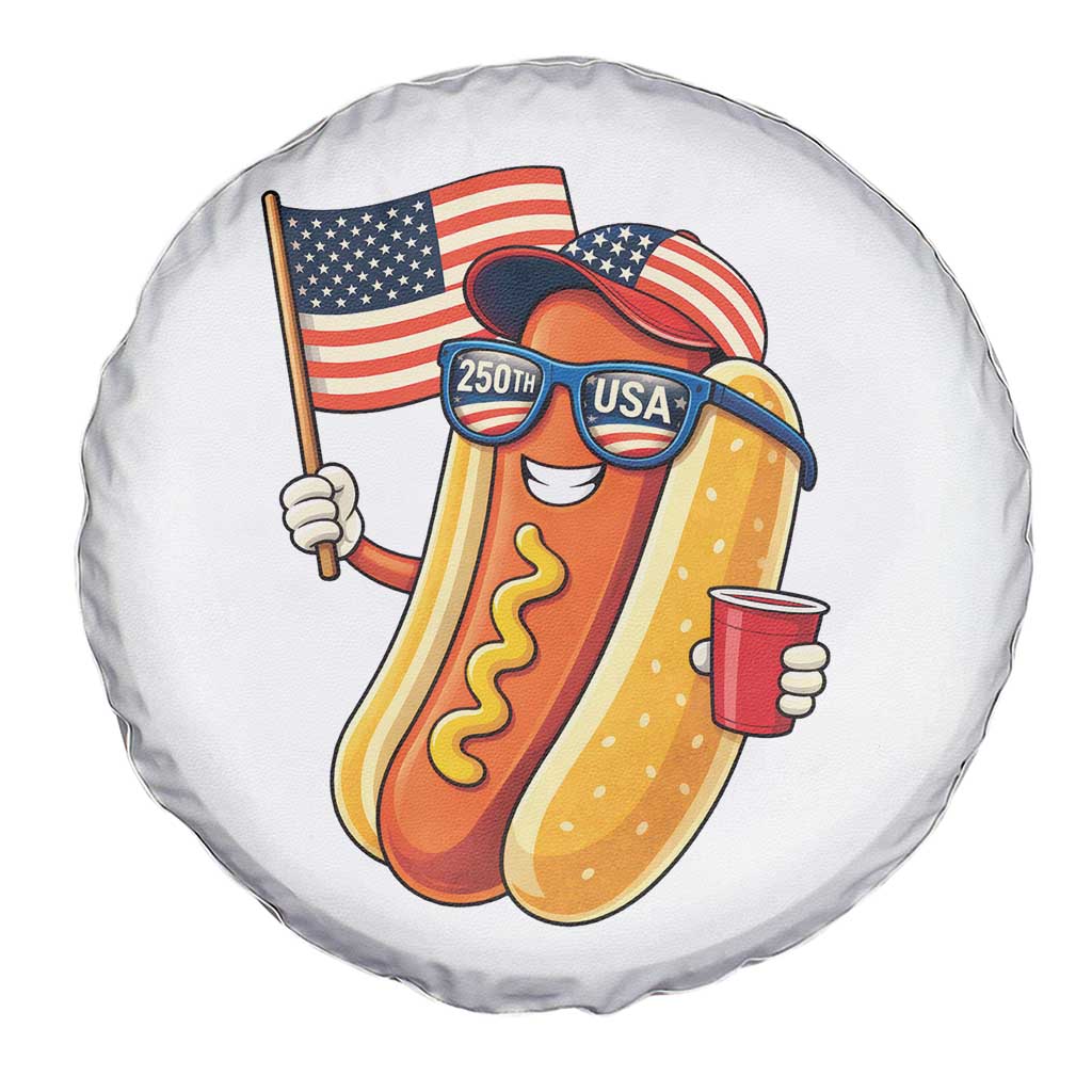 Funny Patriotic Hotdog Spare Tire Cover USA 250th Anniversary TS12 Print Your Wear