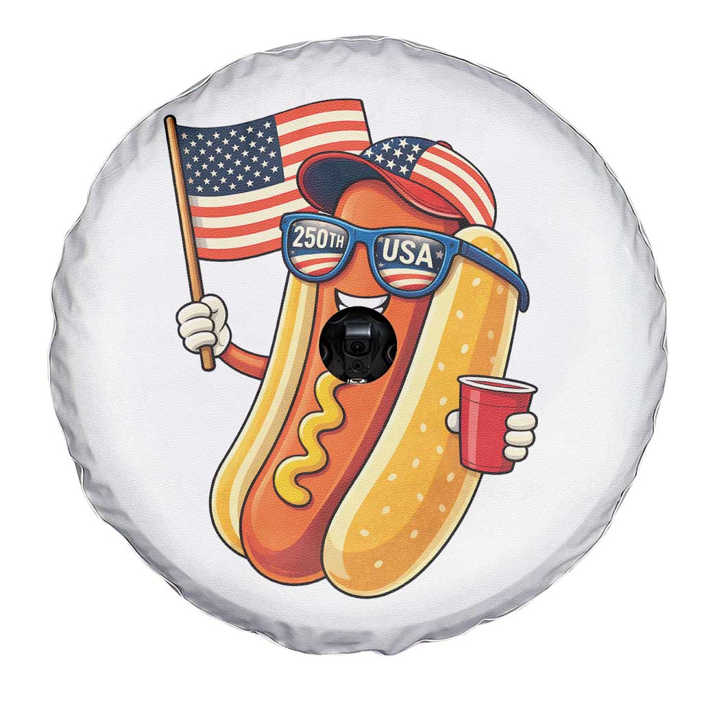 Funny Patriotic Hotdog Spare Tire Cover USA 250th Anniversary TS12 Print Your Wear
