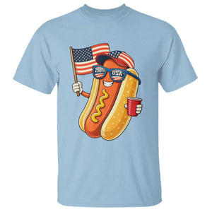 Funny Patriotic Hotdog T Shirt USA 250th Anniversary TS12 Light Blue Print Your Wear