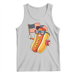 Funny Patriotic Hotdog Tank Top USA 250th Anniversary TS12 Ash Print Your Wear