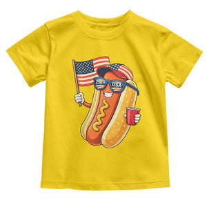 Funny Patriotic Hotdog Toddler T Shirt USA 250th Anniversary TS12 Daisy Print Your Wear