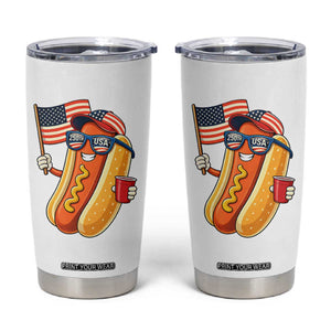 Funny Patriotic Hotdog Tumbler Cup USA 250th Anniversary TS12 White Print Your Wear