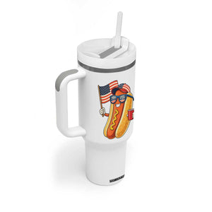 Funny Patriotic Hotdog Tumbler With Handle USA 250th Anniversary TS12 Print Your Wear