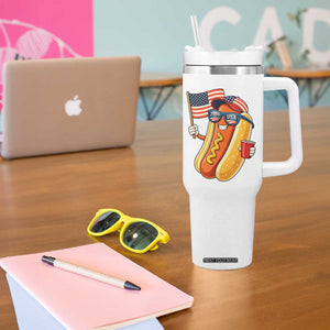 Funny Patriotic Hotdog Tumbler With Handle USA 250th Anniversary TS12 Print Your Wear