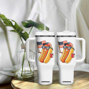 Funny Patriotic Hotdog Tumbler With Handle USA 250th Anniversary TS12 Print Your Wear