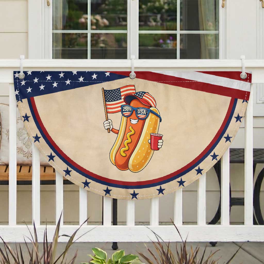 Funny Hotdog Patriotic Fan Flag USA 250th Anniversary